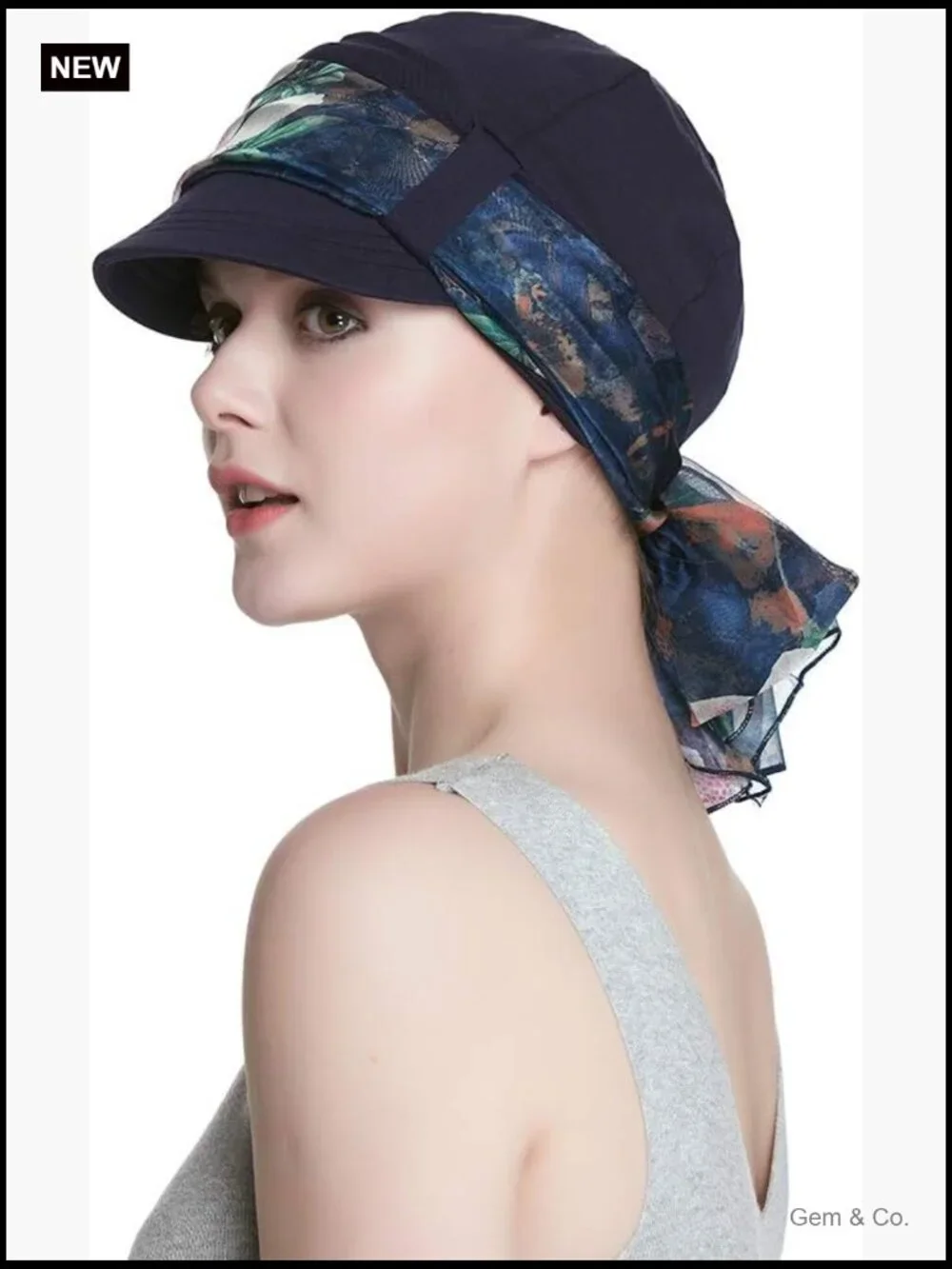 Cotton Chemo Headwear Newsboy Cap and Scarf Set Breathable